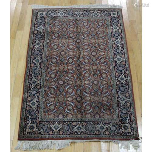 Vintage And Finely Hand Woven Area Carpet.