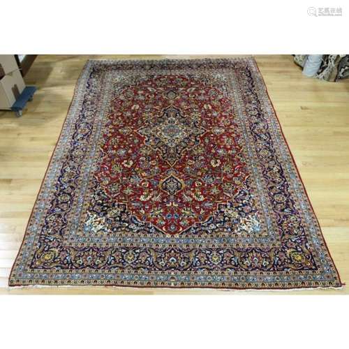 Vintage And Finely Hand Woven Carpet.