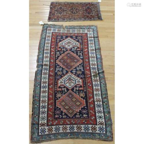 2 Antique And Finely Hand Woven Area Carpets.