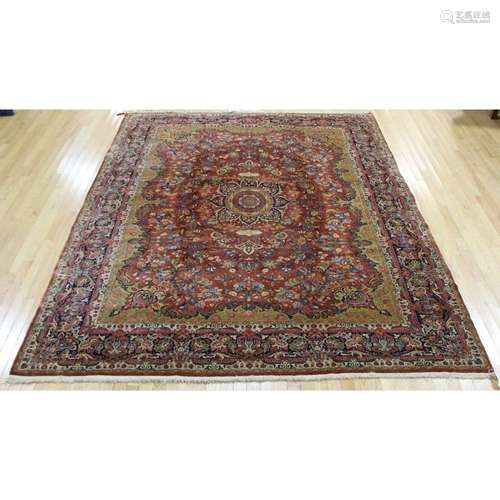 Antique And Finely Hand Woven Roomsize Carpet.