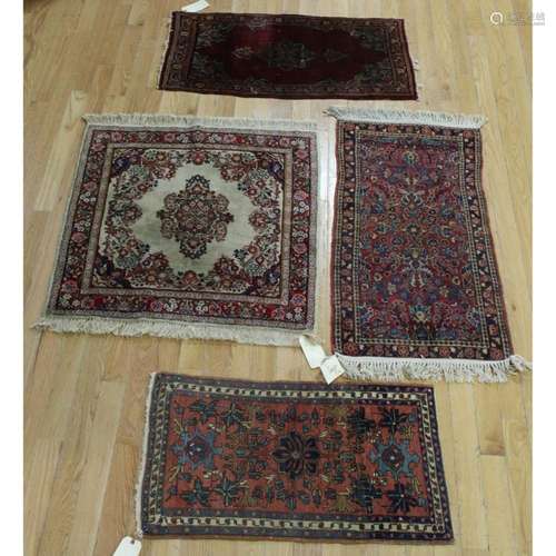 4 Vintage And Finely Hand Woven Area Carpets.