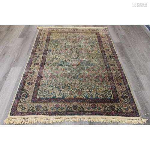 Antique And Finely Hand Woven Kerman Carpet.