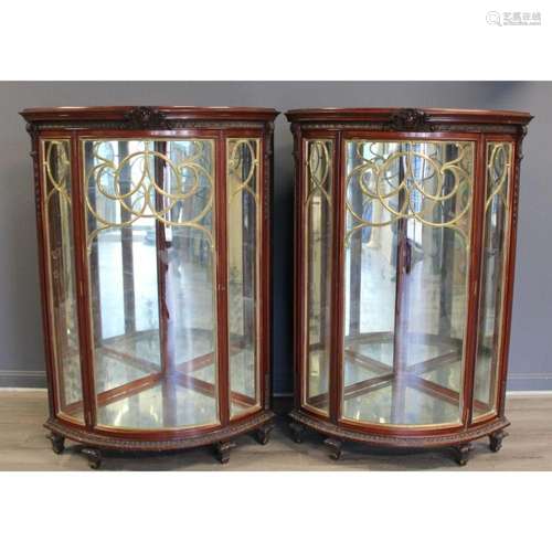 An Antique Pair Of Carved Crown Glass Corner.