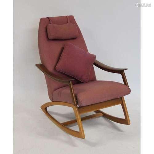 Midcentury Upholstered Rocker.