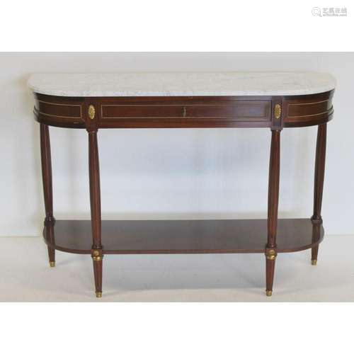 A Vintage Louis Philippe Style Marbletop Demilune.