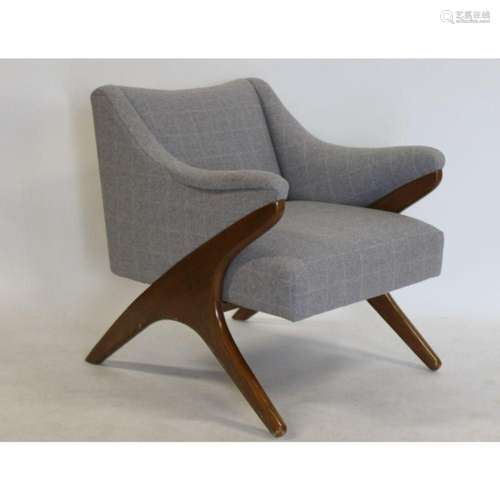 Kagan Style Upholstered Club Chair.