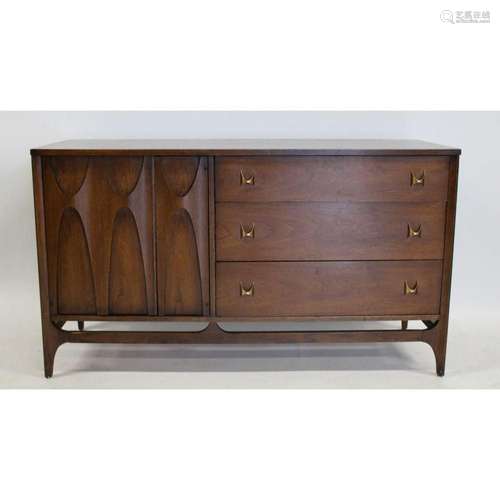 Midcentury Brutalist Style Mahogany Dresser.