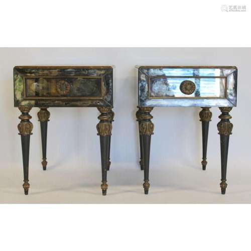 An Exceptional Pair Of Venetian Style Mirrored