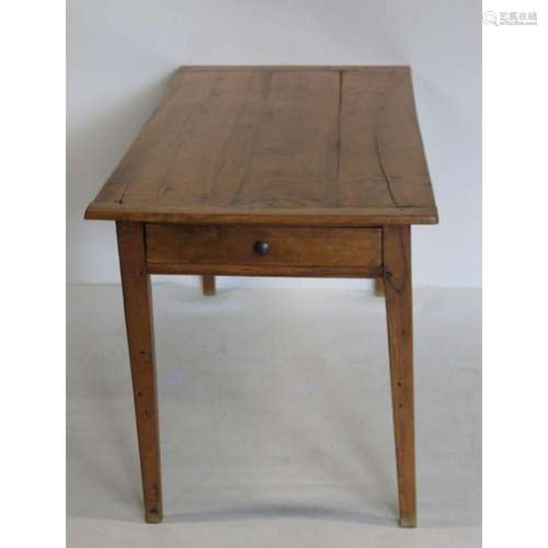 Antique Pine One Drawer Harvest Table.