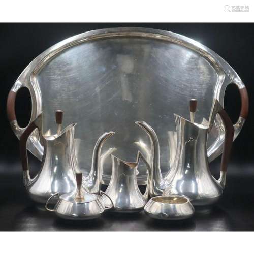 STERLING. 6 Pc. Mexican Codan Silver Tea Service.