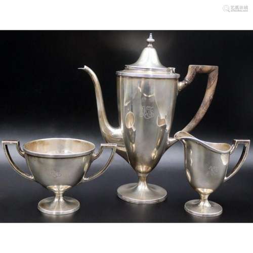 STERLING. 3 Pc. Tiffany & Co. Sterling Tea Service