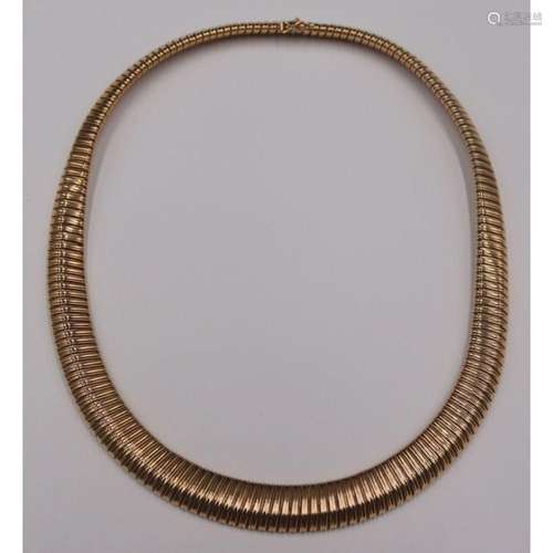 JEWELRY. Vintage 14kt Gold Tuboga Chain Necklace.