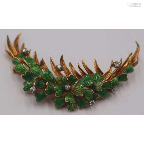 JEWELRY. Italian 18kt Gold, Enamel, and Diamond