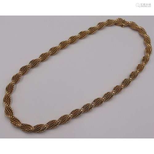 JEWELRY. Continental 18kt Gold Rope Twist Necklace