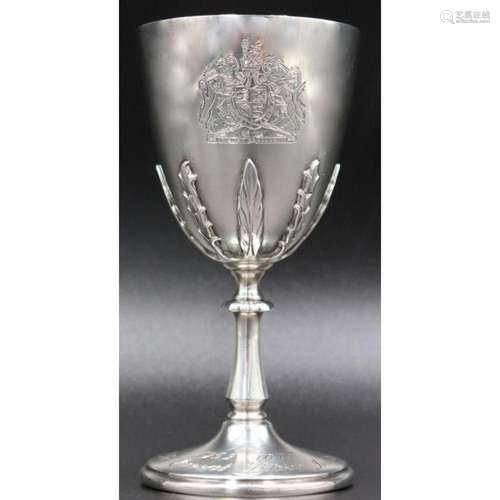 STERLING. English Silver Commemorative Goblet.