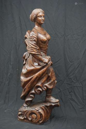 Grande sculpture en bois - Figure de proue d'un navire  ...