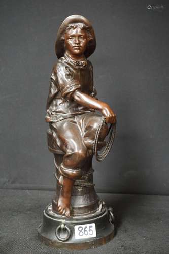 "Le petit poisson" - Sculpture en bronze - Signé -...