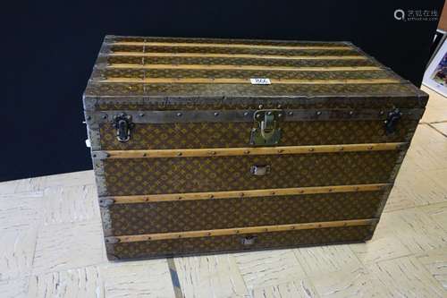 Rare grande valise vintage avec intérieur - serrures et bout...