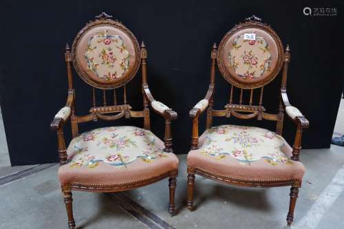 2 fauteuils de style Louis XVI - ca. 1900