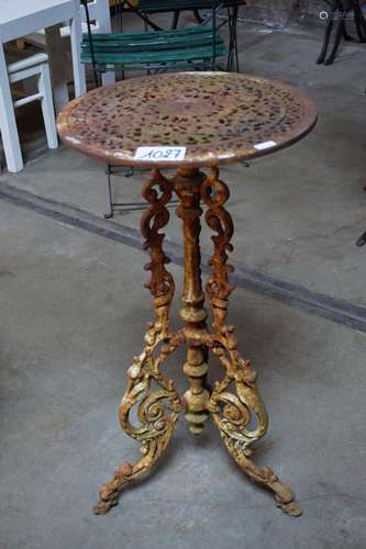 Table de jardin ronde en fonte