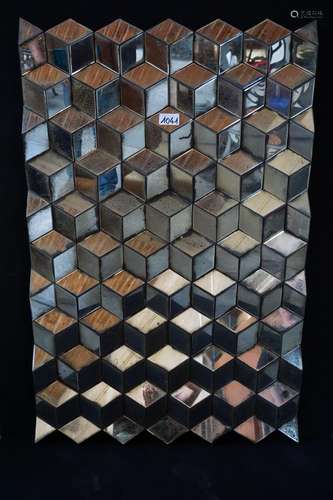 Miroir design - "HOMMAGE A VASARELY" - Signé et nu...