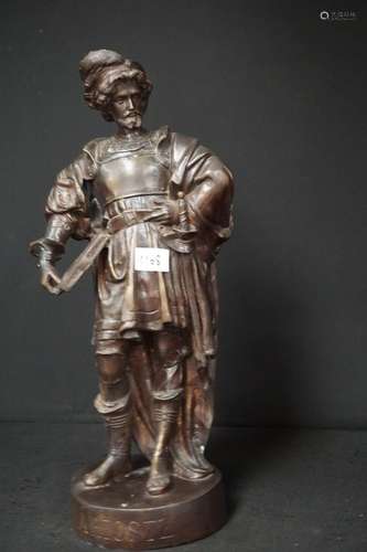 Sculpture en bronze - "Arioste" - H : 55 cm  Poète...