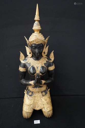 Statue thaïlandaise en bronze - H : 75 cm Thepphanom GRANDE ...