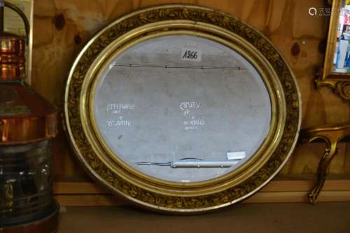 Miroir de forme ovale - H : 75 cm