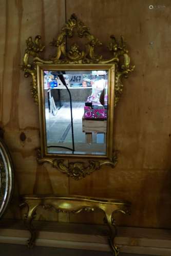 Miroir  + console  - Hauteur du miroir : 74 cm