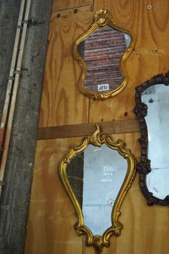2 Miroirs doré - H : 65 cm