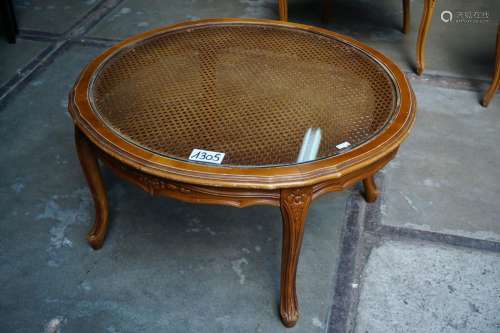 Table basse ronde de style Louis XV - Chêne - Avec plateau e...