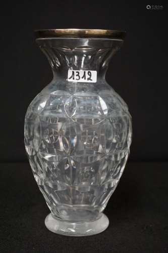 Vase en cristal avec cadre en argent - WOLFERS - Argent  925...