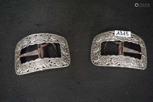 2 boucles de chaussures hollandaises en argent