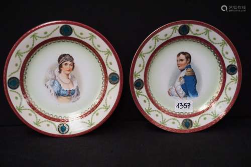 2 Assiettes - "Napoléon" et "Marie Louise&quo...