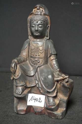 Sculpture asiatique en bronze - H : 23 cm