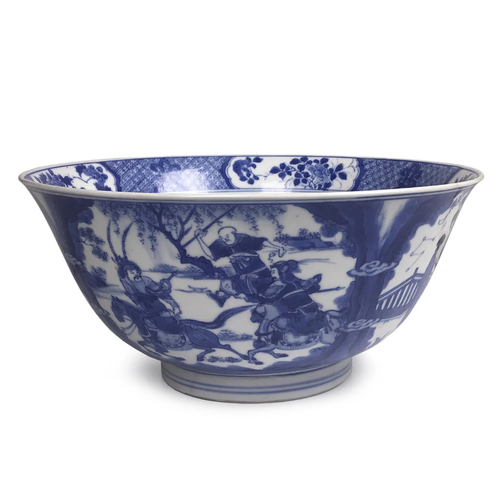 A KANGXI BLUE AND WHITE 'FIGURAL' BOWL