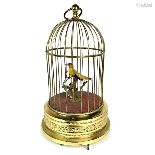 GERMAN AUTOMATON SINGING BIRD CAGE