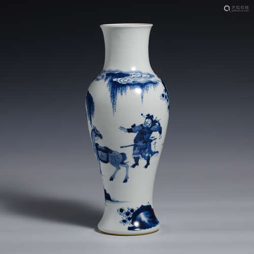 Nineteenth century blue and white Guanyin vase