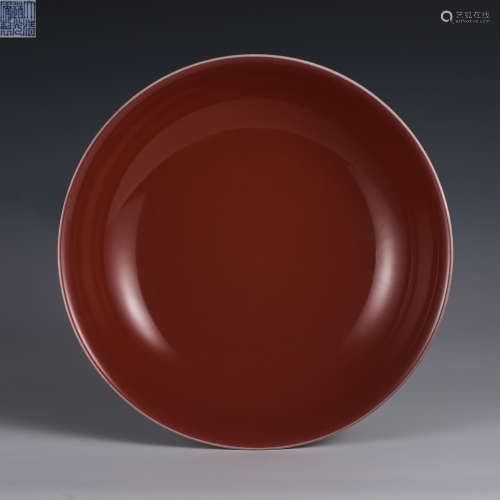Eighteenth century red glaze plate