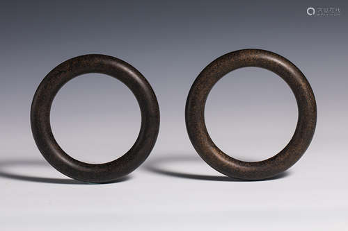 A pair of eighteenth century agarwood bracelets