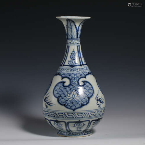 Chinese seventeenth century blue and white jade pot spring v...