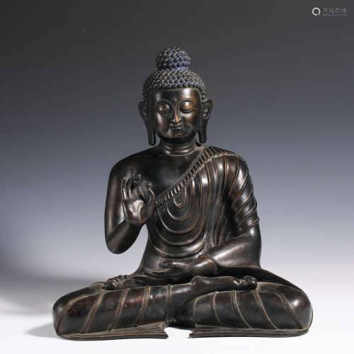 Eighteenth-century Chinese bronze Buddha statue