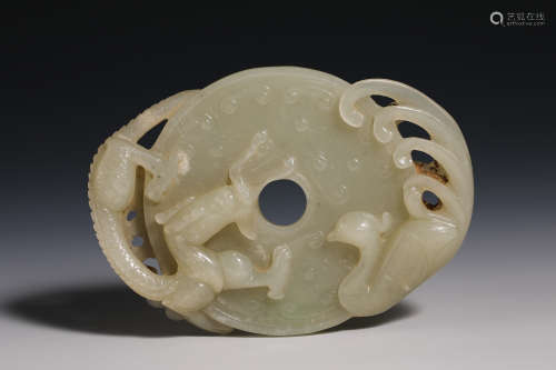 Early Chinese Hetian jade Longfengpei