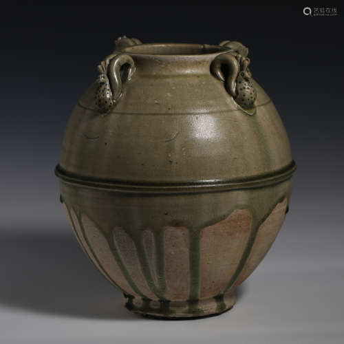 Early Chinese celadon four-series jar