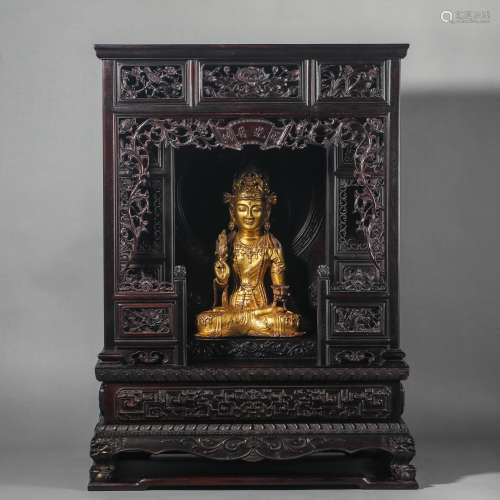 A set of sandalwood altars and gilt Dali Buddha in the 19th ...