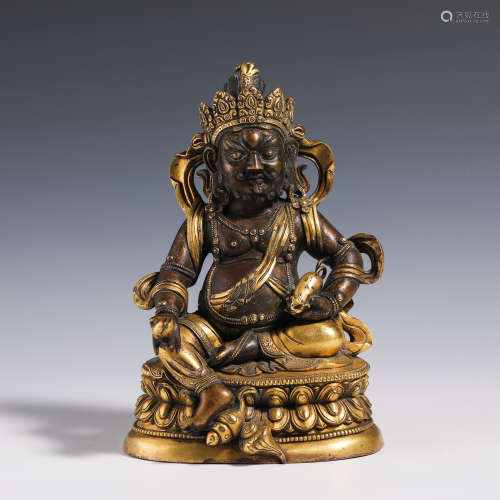 Nineteenth-century bronze gilded Buddha statue in China