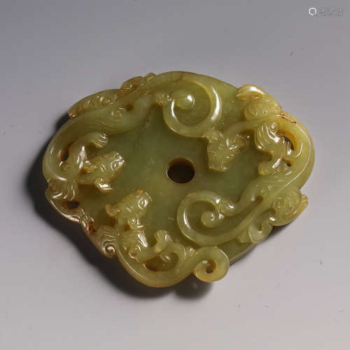 Eighteenth century Hetian Topaz Red Dragon Wall