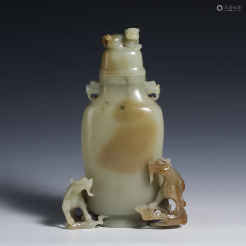 Nineteenth century Hetian Jade Bottle