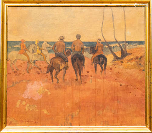 1950年代 保罗 高更 油画∣Riders on the Beach I 海滩上的骑手