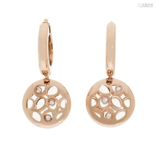 Pair of Creole earrings in 18kt rose gold